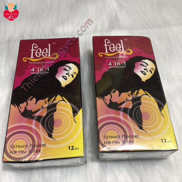 Hộp Bao Cao Su Feel 12 Cái Hương Dâu Cực Thơm Cao Cấp Chính Hãng